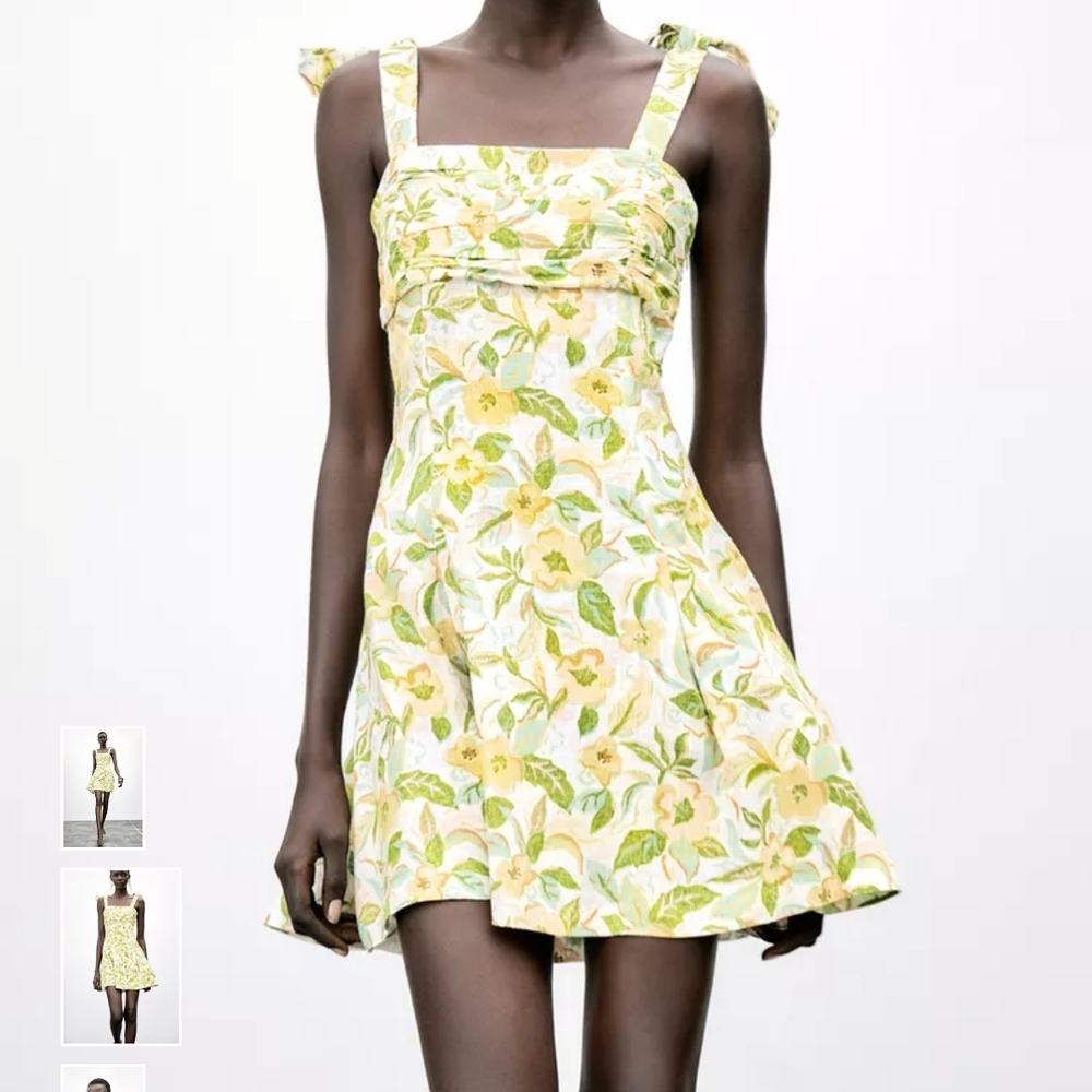 Zara Lemon Print Mini Dress - Picture 5 of 12